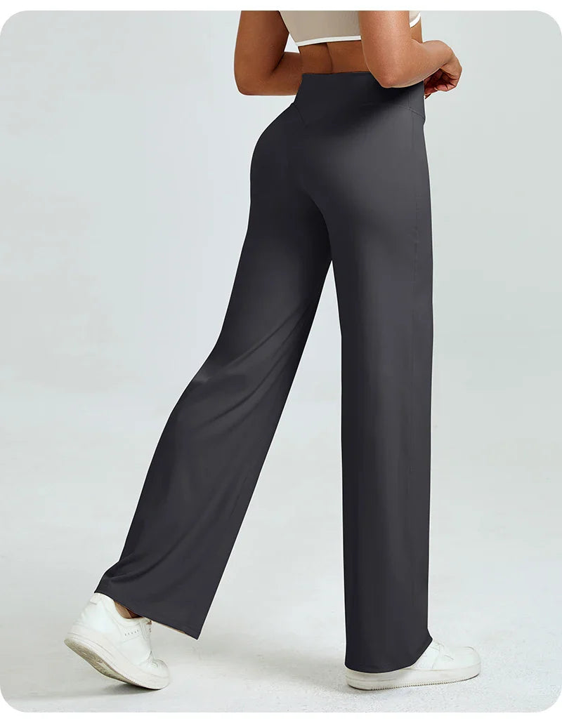 Pantalon de yoga droit taille haute pour femmes