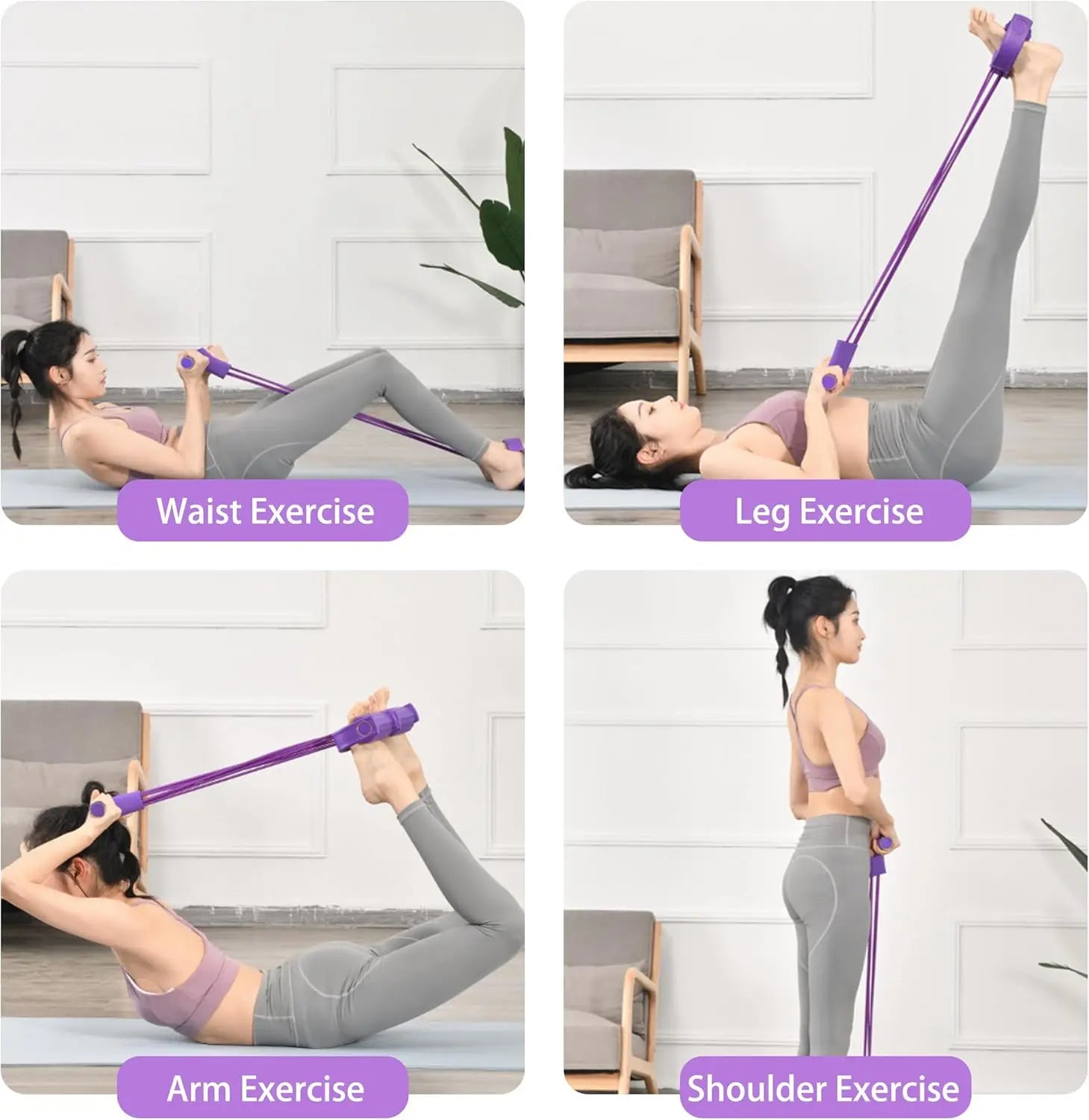 Puller Widerstandsbänder, 6 Tubes Elastische Yoga Pedal Puller Widerstandsbänder für Bauch Taille Arm Bein Stretching Abnehmen Training