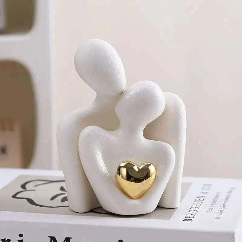 1 Stk. romantische Liebesumarmungsstatue Ornament Paar Set Schlafzimmer Innendekoration Valentinstagsgeschenk