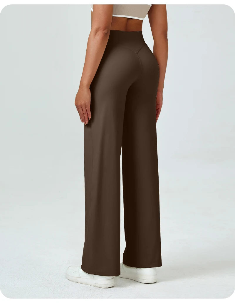 Pantalon de yoga droit taille haute pour femmes