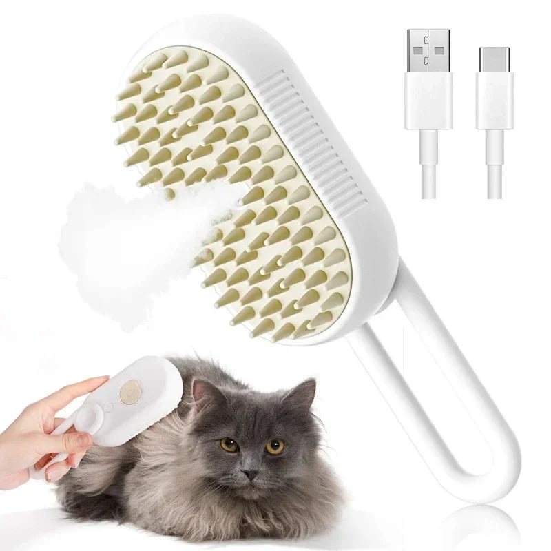Dampf-Fellbürste – 3-in-1 Tierhaarentferner & Massagekamm