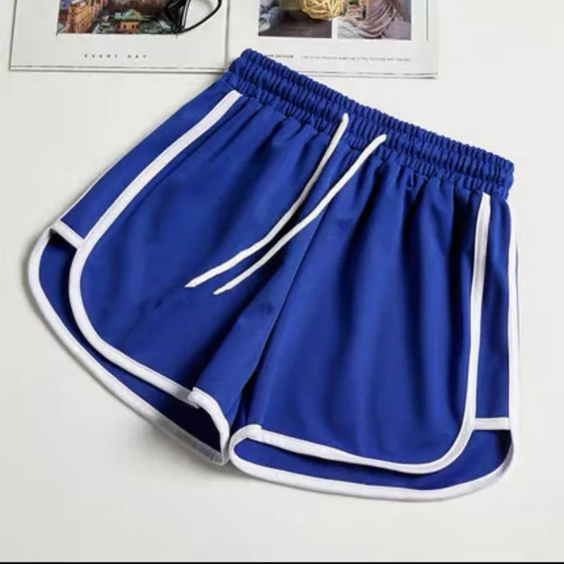 Damen Yoga Shorts Sommer Oberbekleidung mittelhohe Freizeithose lockere gerade Hose Damen stilvolle dünne atmungsaktive weite Bein Gym Shorts