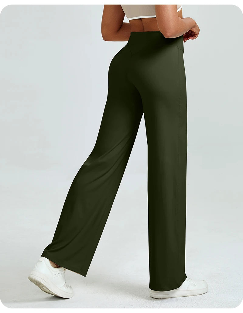 Pantalon de yoga droit taille haute pour femmes