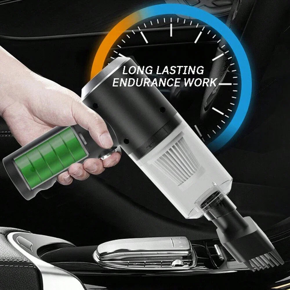 120W Hochleistungs-Kabelloser Autostaubsauger - Tragbarer Handstaubsauger für Zuhause & Auto | 2-in-1 Dual-Use Tiefenreinigungsmaschine, Schwarz