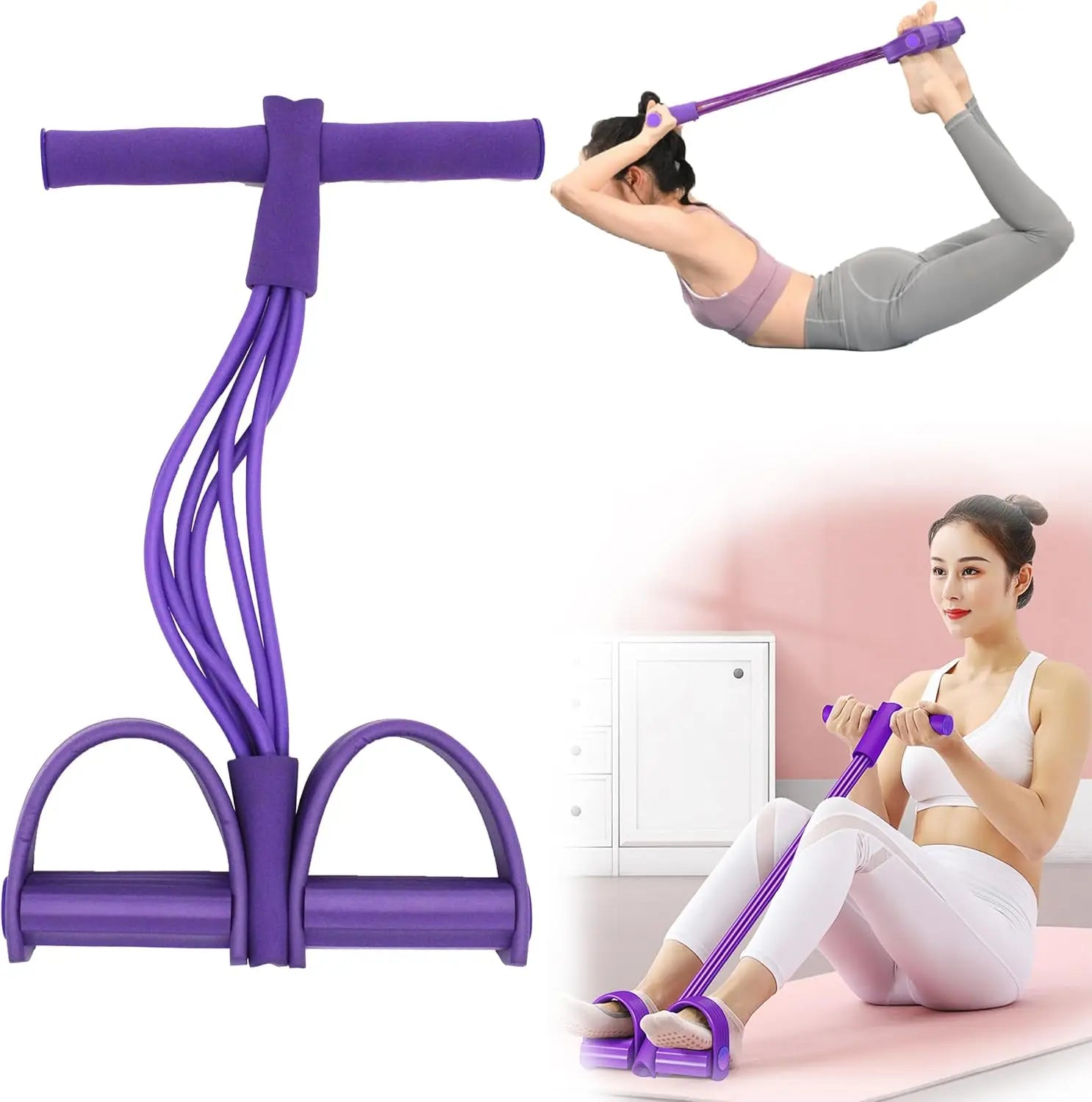 Puller Widerstandsbänder, 6 Tubes Elastische Yoga Pedal Puller Widerstandsbänder für Bauch Taille Arm Bein Stretching Abnehmen Training