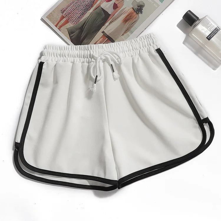 Damen Yoga Shorts Sommer Oberbekleidung mittelhohe Freizeithose lockere gerade Hose Damen stilvolle dünne atmungsaktive weite Bein Gym Shorts