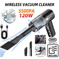 120W Hochleistungs-Kabelloser Autostaubsauger - Tragbarer Handstaubsauger für Zuhause & Auto | 2-in-1 Dual-Use Tiefenreinigungsmaschine, Schwarz