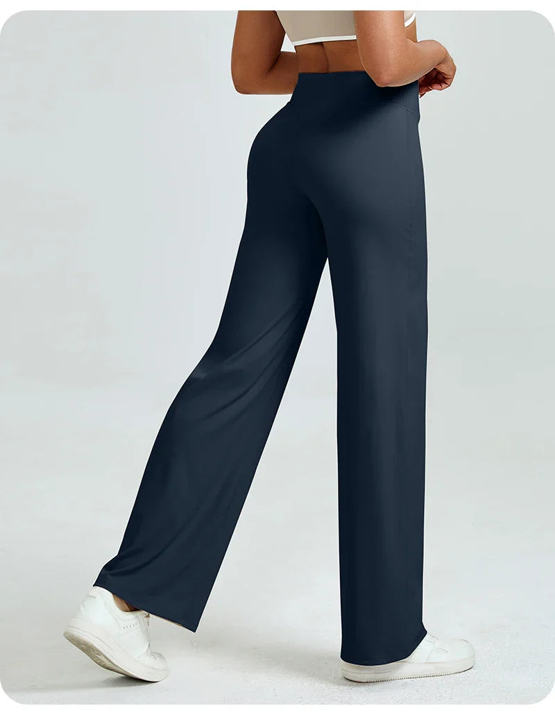 Pantalon de yoga droit taille haute pour femmes