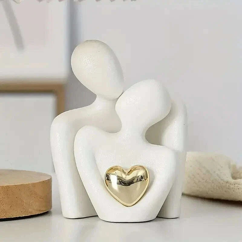 1 Statuette Romantique Amour Étreinte Ornement Couple Décoration Intérieure Chambre Cadeau Saint-Valentin