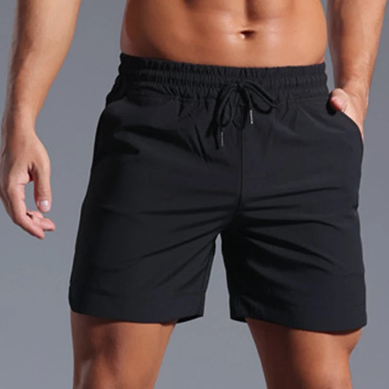Athletische Shorts mit Kordelzug in Schiefergrau