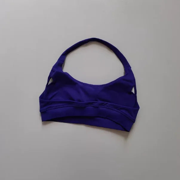 Soutien-gorge de sport rembourré – Soutien-gorge d'entraînement sans couture antichoc avec bretelles tour de cou, maintien moyen