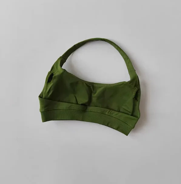 Soutien-gorge de sport rembourré – Soutien-gorge d'entraînement sans couture antichoc avec bretelles tour de cou, maintien moyen
