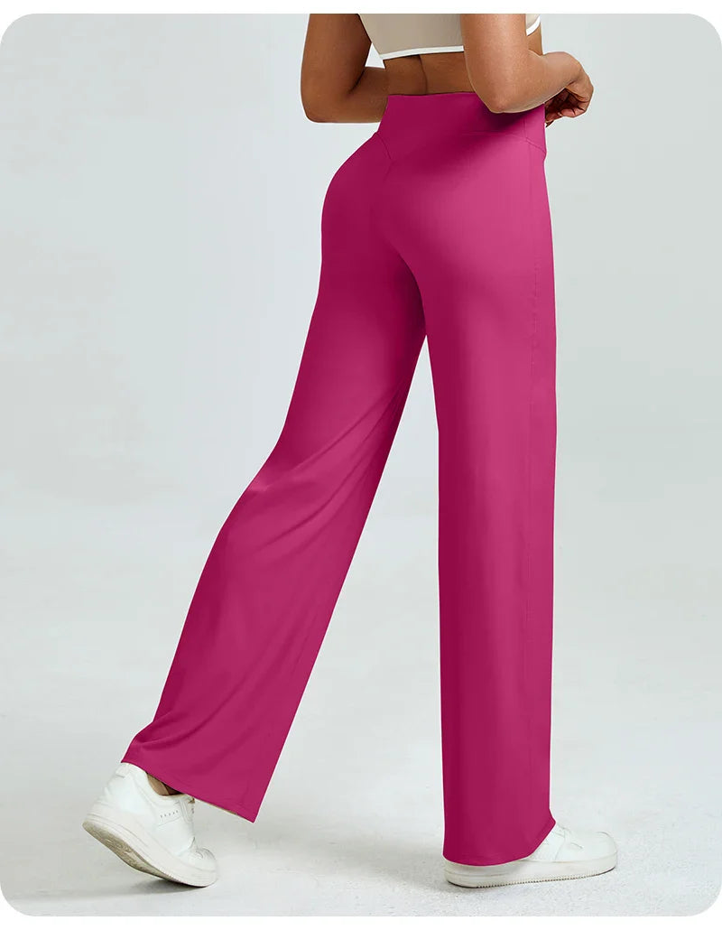 Pantalon de yoga droit taille haute pour femmes