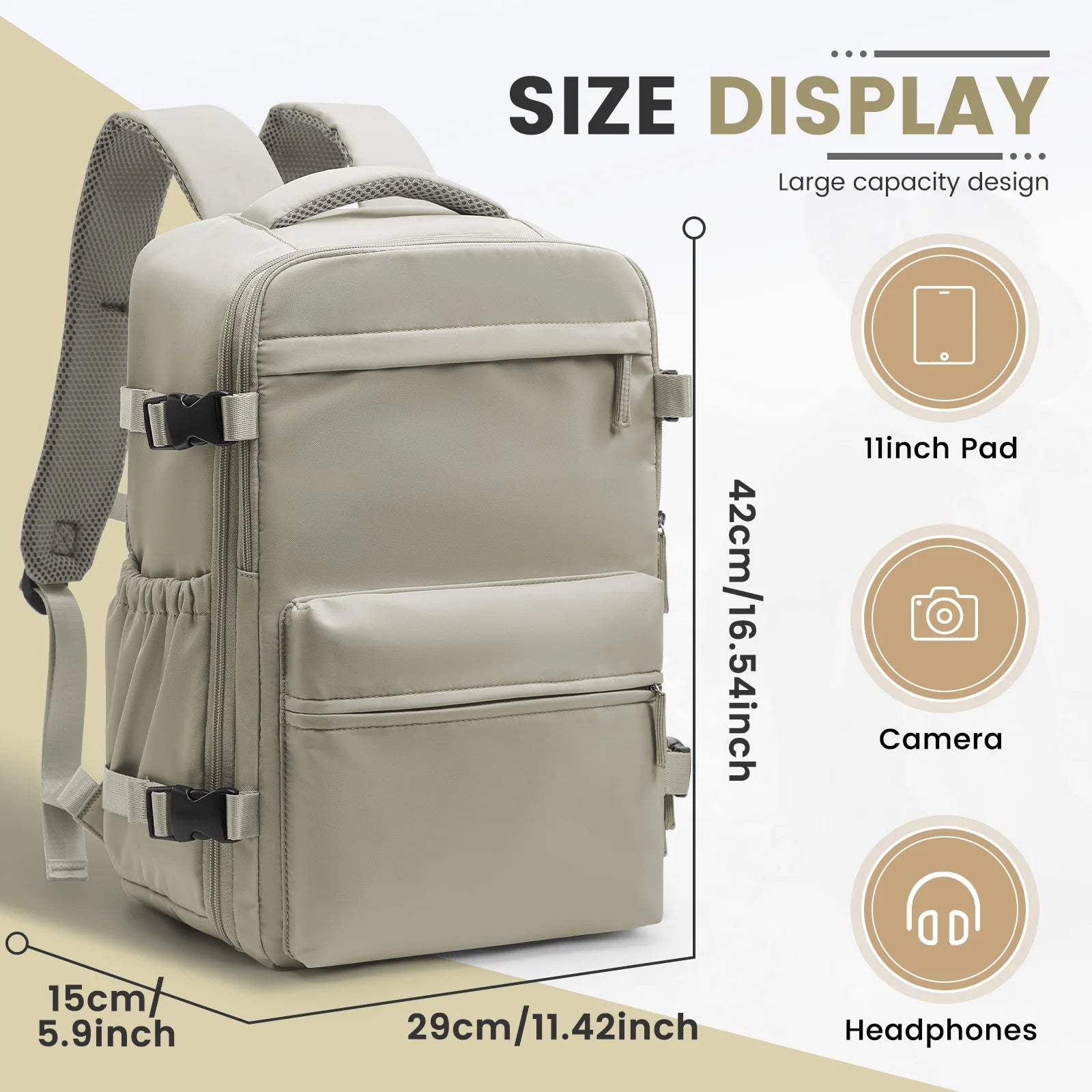 Vakuum-Kompressions-Reiserucksack – erweiterbares Handgepäck, 20–35 l