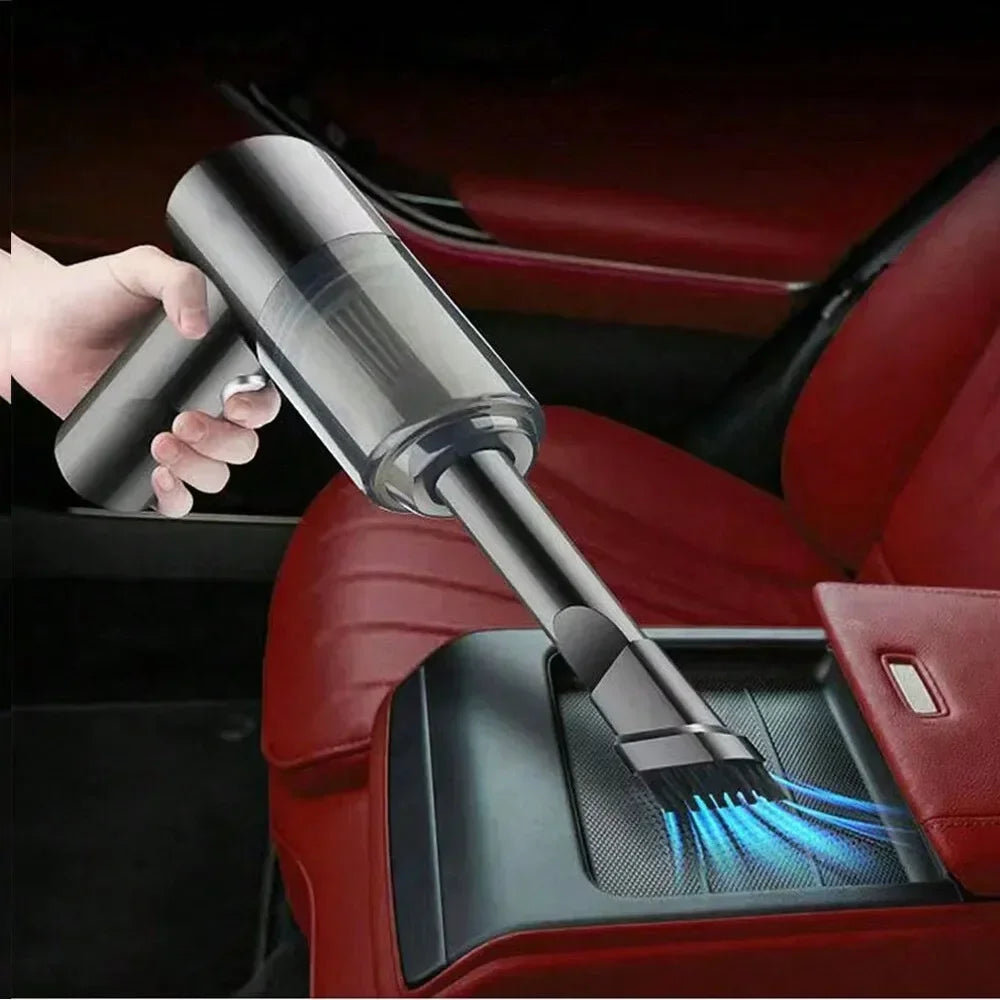 120W Hochleistungs-Kabelloser Autostaubsauger - Tragbarer Handstaubsauger für Zuhause & Auto | 2-in-1 Dual-Use Tiefenreinigungsmaschine, Schwarz