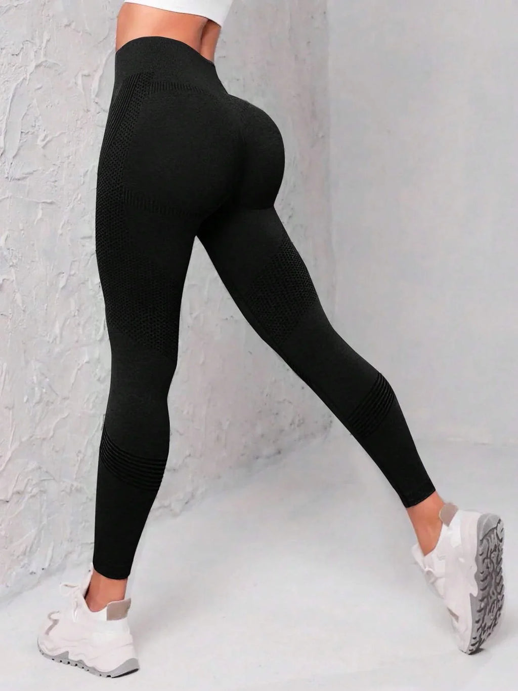 Nahtlose Sportleggings mit breitem Bund