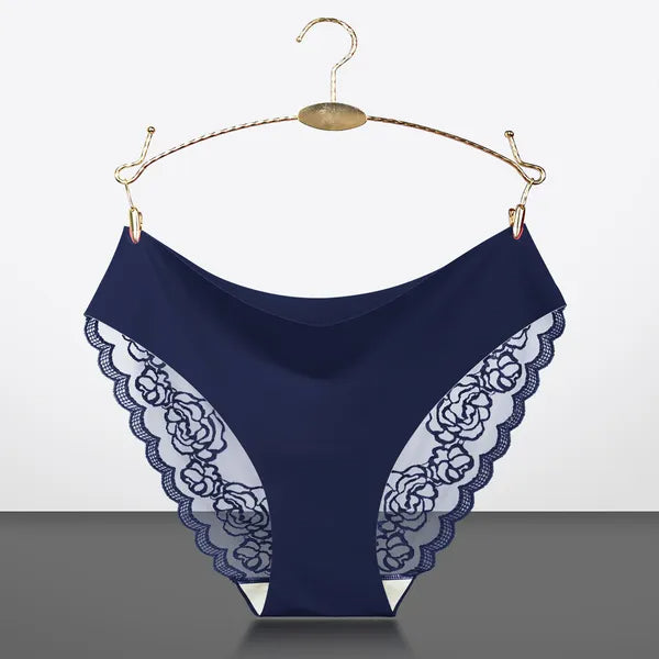 6er Pack Mehrfarbige Sexy Spitzen-Dreieckshöschen, niedrige elastische Taille, modische Damen-Po-Lifting-Unterwäsche, Patchwork-Spitze