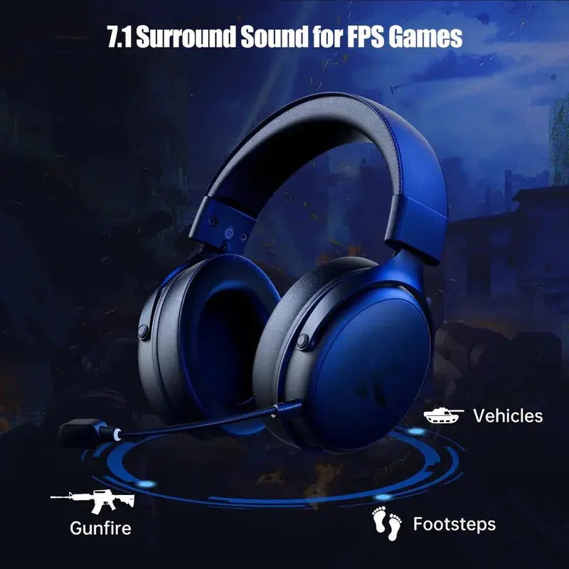 Professionelles kabelloses 7.1 Gaming-Headset - TOPSPEED, 4 Modi, KI-Mikrofon