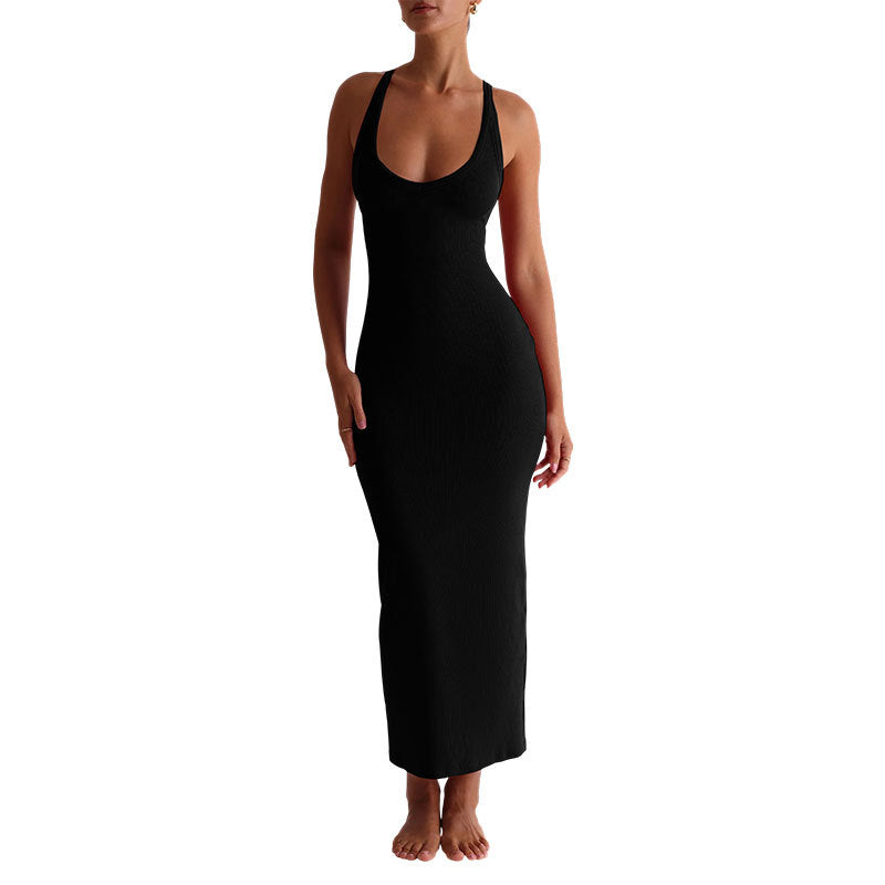 Robe Femme Dos Nu Sans Bretelles Ajustée Sexy