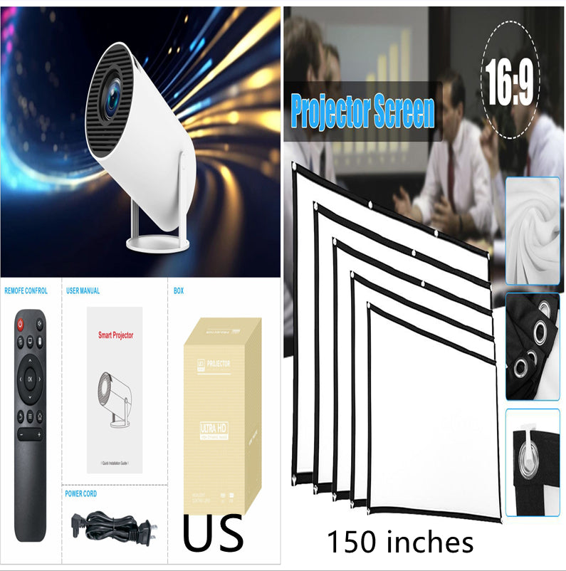 HY300 Pro Premium Smarter Tragbarer Projektor – Dual-Band Wi-Fi 6, Bluetooth 5.0, Automatische Trapezkorrektur & 180° Einstellbarer Winkel für Heimkino