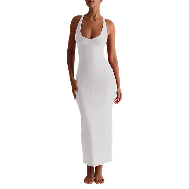 Robe Femme Dos Nu Sans Bretelles Ajustée Sexy