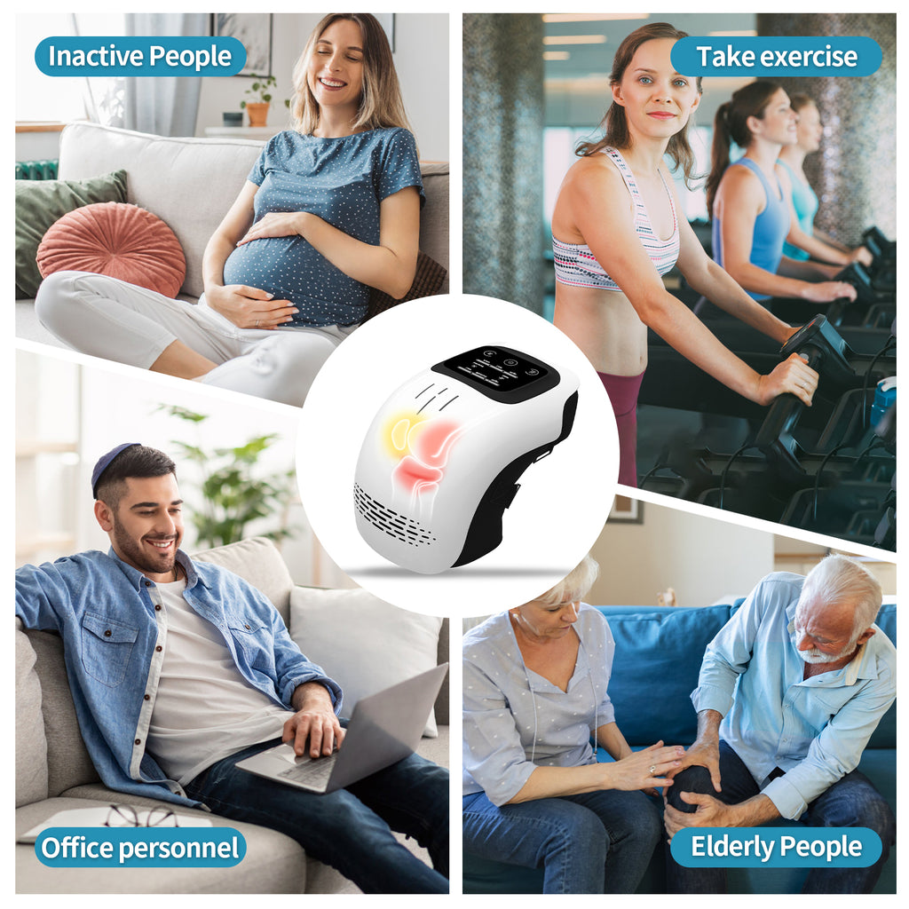Intelligentes Knie-Massagegerät für den Heimgebrauch, elektrisch, intelligent, knetend, wärmend, wiederaufladbar, zur Schmerzlinderung, Infrarot-Laser-Vibrations-Knie-Massagegerät