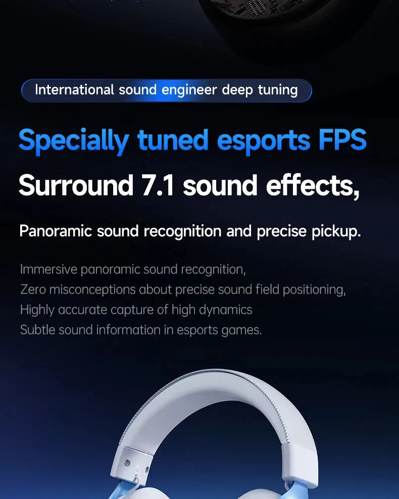 Professionelles kabelloses 7.1 Gaming-Headset - TOPSPEED, 4 Modi, KI-Mikrofon