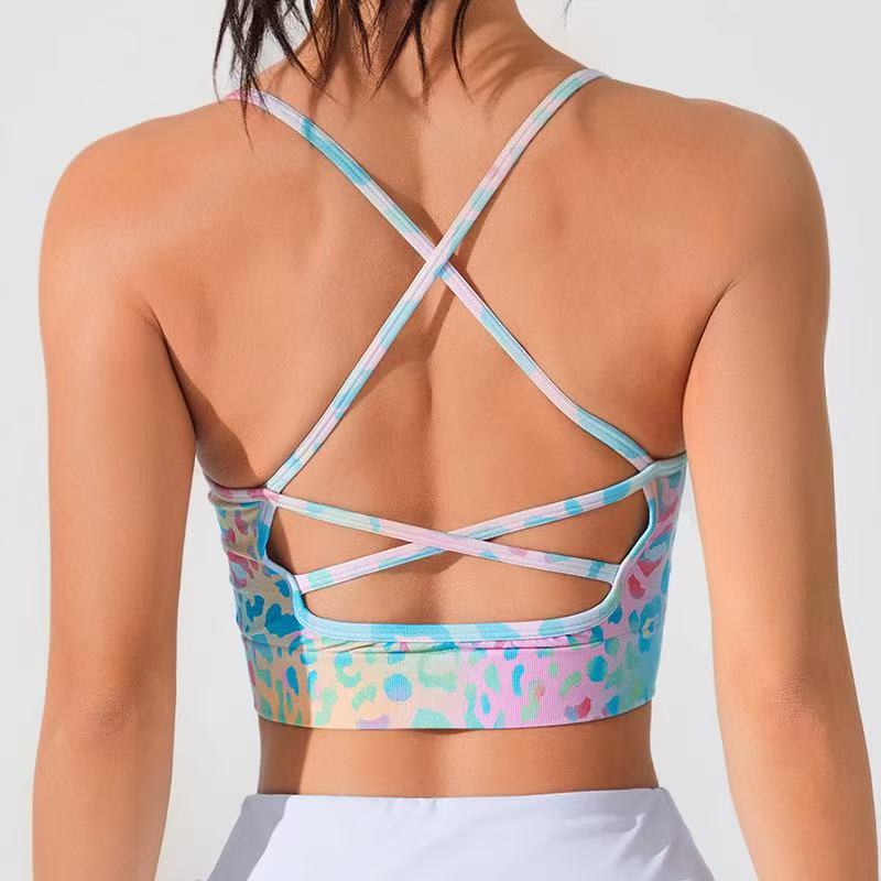 Damen Sommer Neu Kreuzträger Blumenmuster Alltags-Sport-BH
