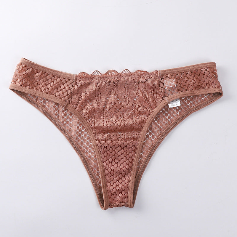 Culotte Femme en Dentelle Transparente Découpée