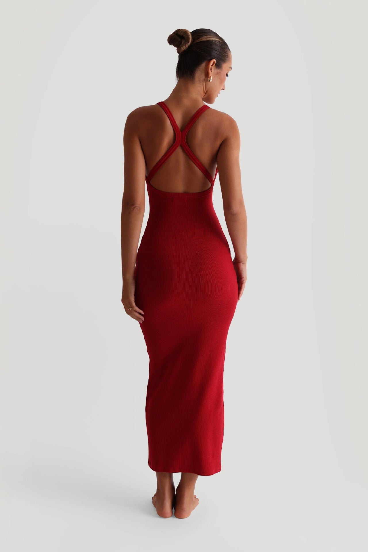 Robe Femme Dos Nu Sans Bretelles Ajustée Sexy