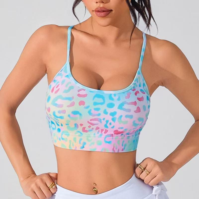 Damen Sommer Neu Kreuzträger Blumenmuster Alltags-Sport-BH